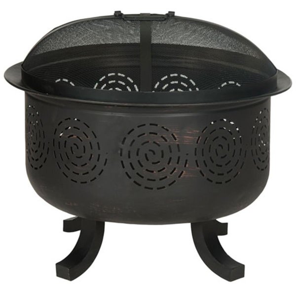 Safavieh 24 x 28 x 28 in. Negril Fire Pit, Copper and Black PIT1016A